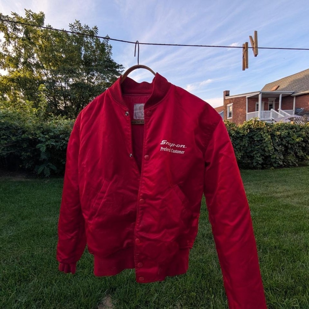 Vintage Snap-on Tools Red Bomber‎ Jacket Preferred Customer Eagle Graphic Mens